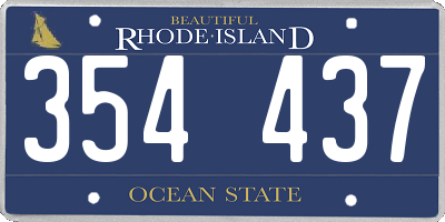 RI license plate 354437