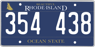 RI license plate 354438