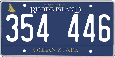 RI license plate 354446