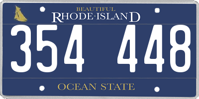 RI license plate 354448