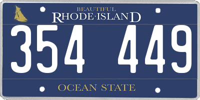 RI license plate 354449