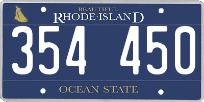 RI license plate 354450