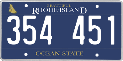 RI license plate 354451