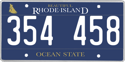 RI license plate 354458
