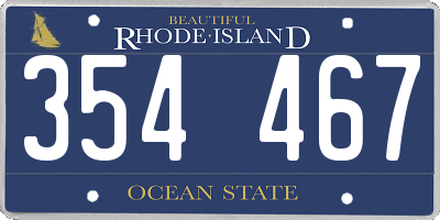 RI license plate 354467