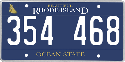 RI license plate 354468