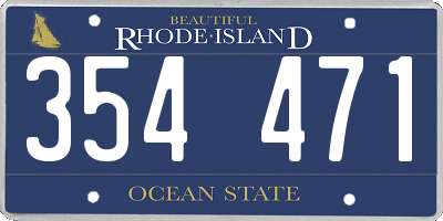 RI license plate 354471