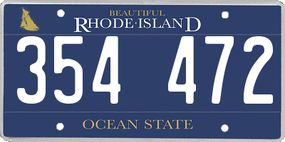 RI license plate 354472