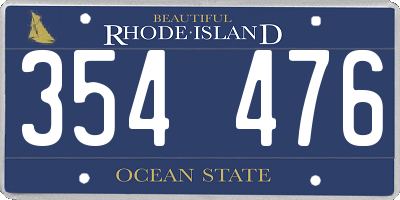 RI license plate 354476