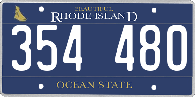 RI license plate 354480