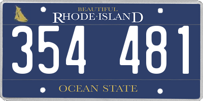 RI license plate 354481