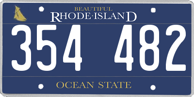 RI license plate 354482