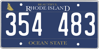 RI license plate 354483