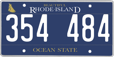 RI license plate 354484