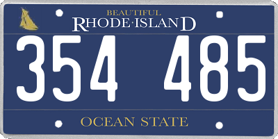 RI license plate 354485