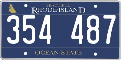RI license plate 354487