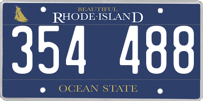 RI license plate 354488