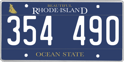 RI license plate 354490