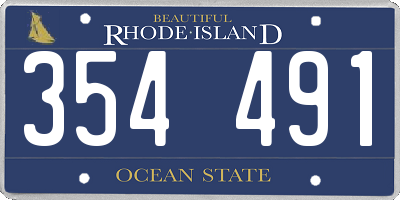 RI license plate 354491