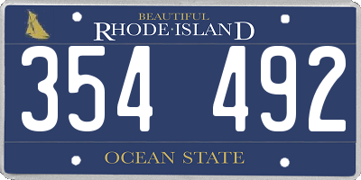 RI license plate 354492