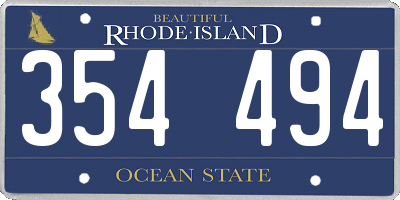 RI license plate 354494