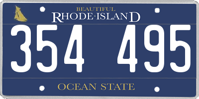 RI license plate 354495