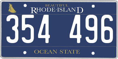 RI license plate 354496