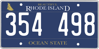 RI license plate 354498