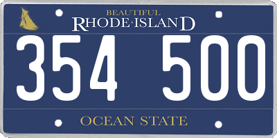 RI license plate 354500