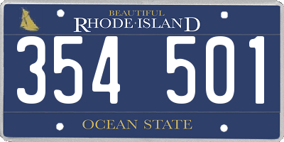 RI license plate 354501