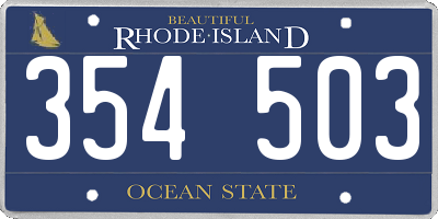 RI license plate 354503