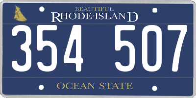 RI license plate 354507