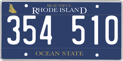 RI license plate 354510