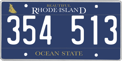 RI license plate 354513