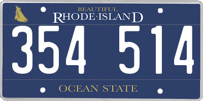 RI license plate 354514