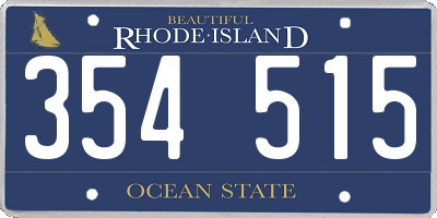 RI license plate 354515
