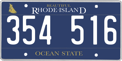 RI license plate 354516