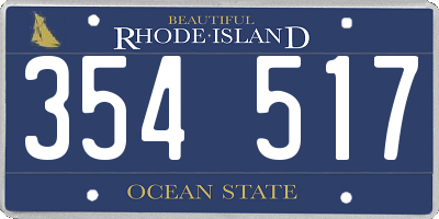 RI license plate 354517