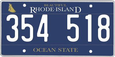 RI license plate 354518