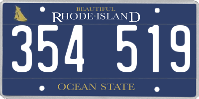 RI license plate 354519