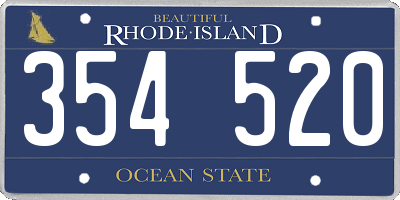 RI license plate 354520