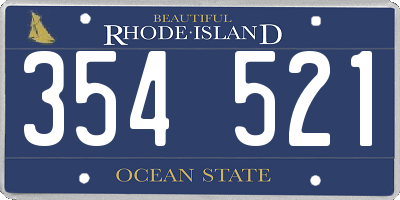 RI license plate 354521