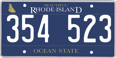 RI license plate 354523
