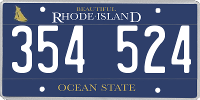 RI license plate 354524