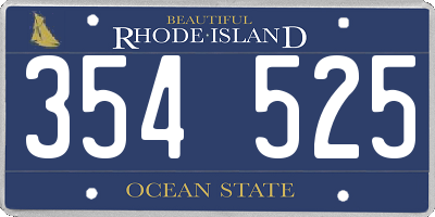 RI license plate 354525