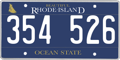 RI license plate 354526