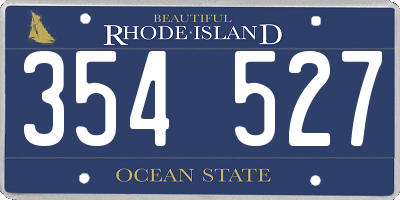 RI license plate 354527