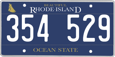 RI license plate 354529