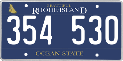 RI license plate 354530