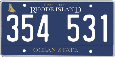 RI license plate 354531